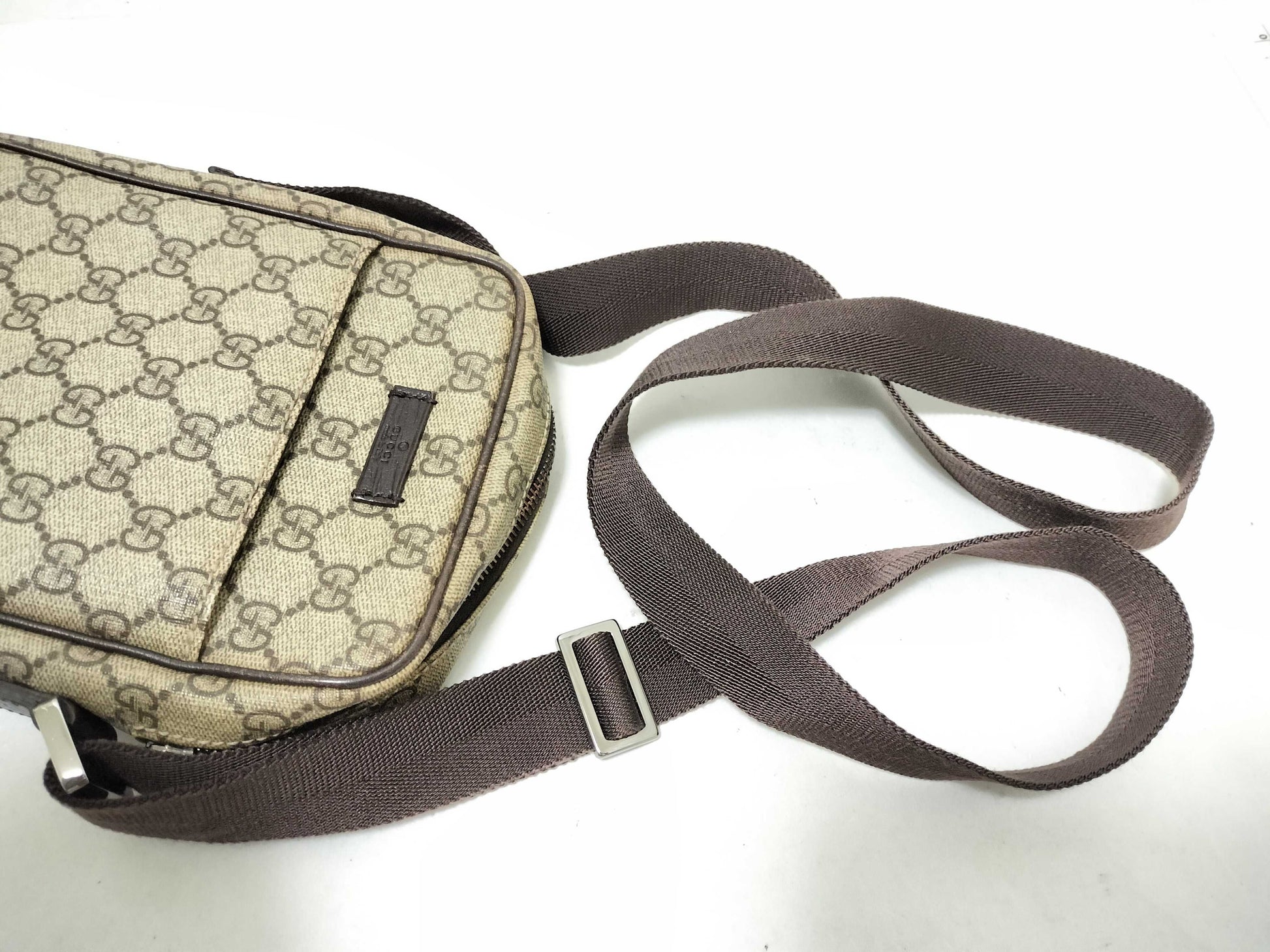 GUCCI GG Supreme Gucci GG Supreme PVCx Leather Shoulder Bag Beige 122754 Shoulder Bag