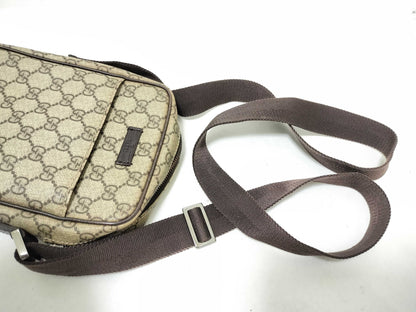 GUCCI GG Supreme Gucci GG Supreme PVCx Leather Shoulder Bag Beige 122754 Shoulder Bag