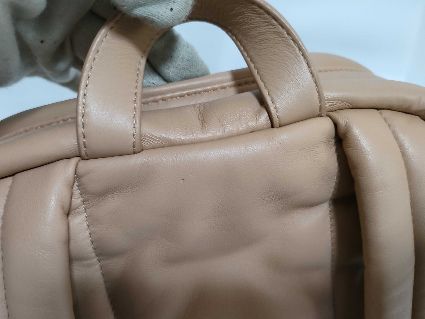 BURBERRY FR-Burberry Leather Backpack Beige Backpack