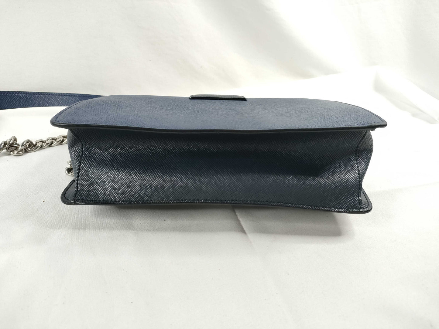 PRADA Safiano Chain Shoulder Bag Navy 1BD034 Shoulder Bag