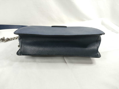 PRADA Safiano Chain Shoulder Bag Navy 1BD034 Shoulder Bag