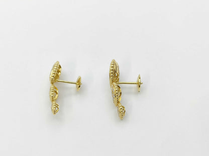 BOUCHERON Serpan Boheme 3 Motif Studded Diamonds YG Au750 5.9g Earrings 