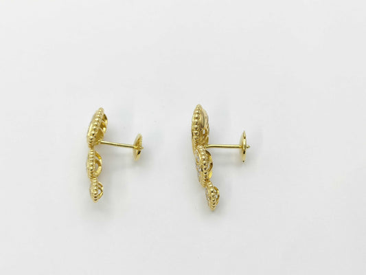 BOUCHERON Serpan Boheme 3 Motif Studded Diamonds YG Au750 5.9g Earrings 
