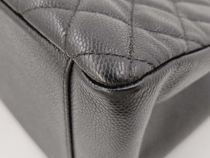 CHANEL Caviar Skin Black Coco Mark GST Shoulder Tote Bag