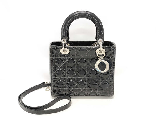 Dior Lady Dior Enamel Handbag