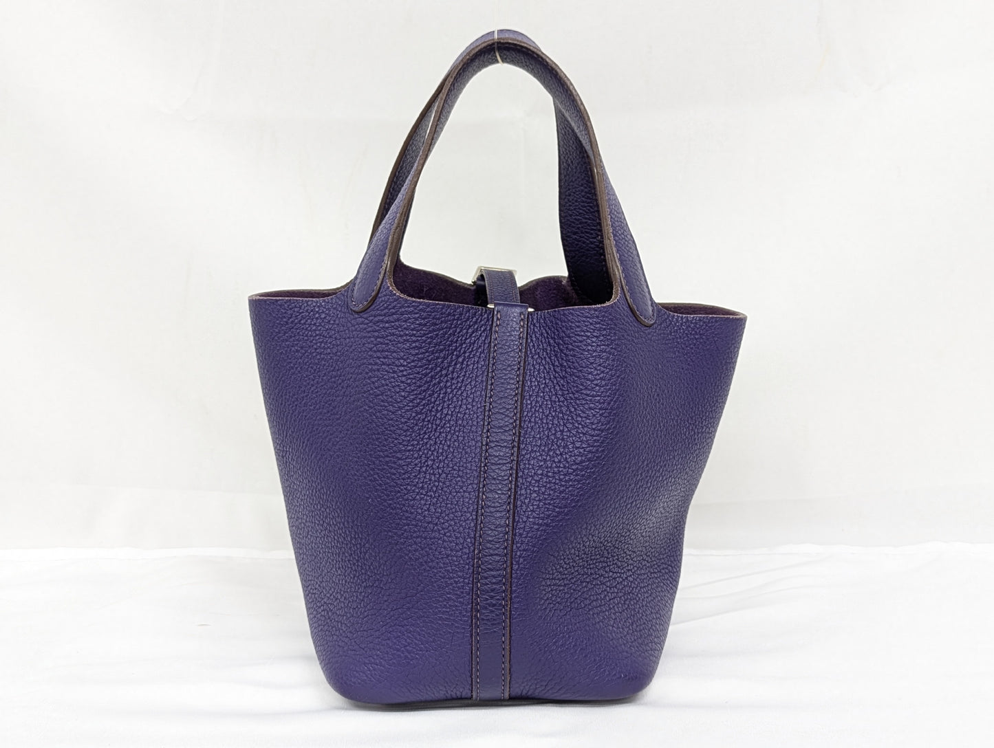 HERMES Picotan Lock PM Tryon Clemence Purple Silver Hardware □O Bag