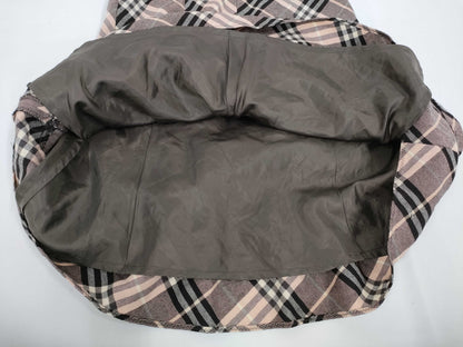 BURBERRY Blue Label Mini Dress, Ruffle Check, Pink, Wool, Size 36, BURBERRY BLUE LABEL Dress