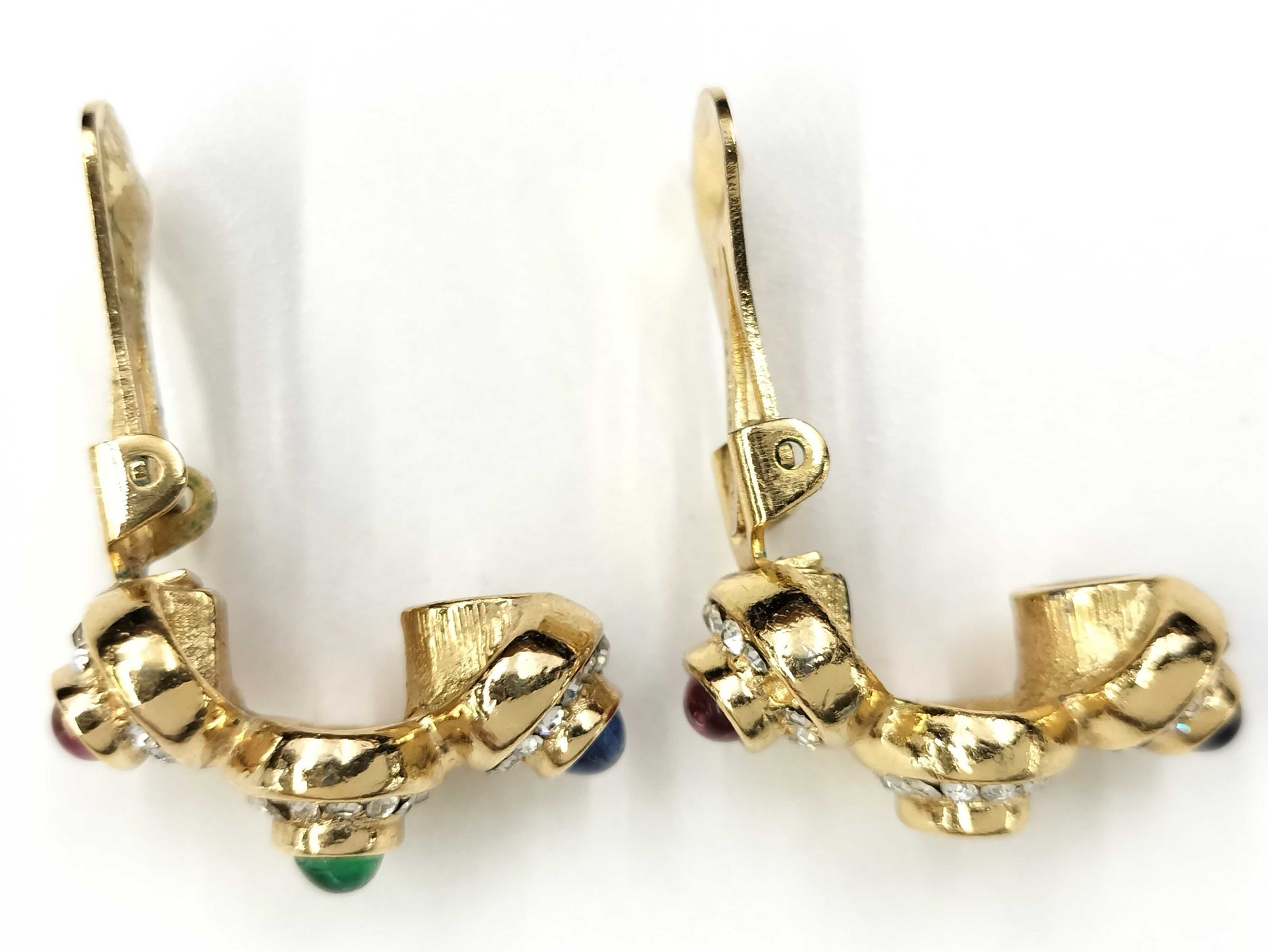 Dior Christian Dior Earrings with Colored Stones and Rhinestones