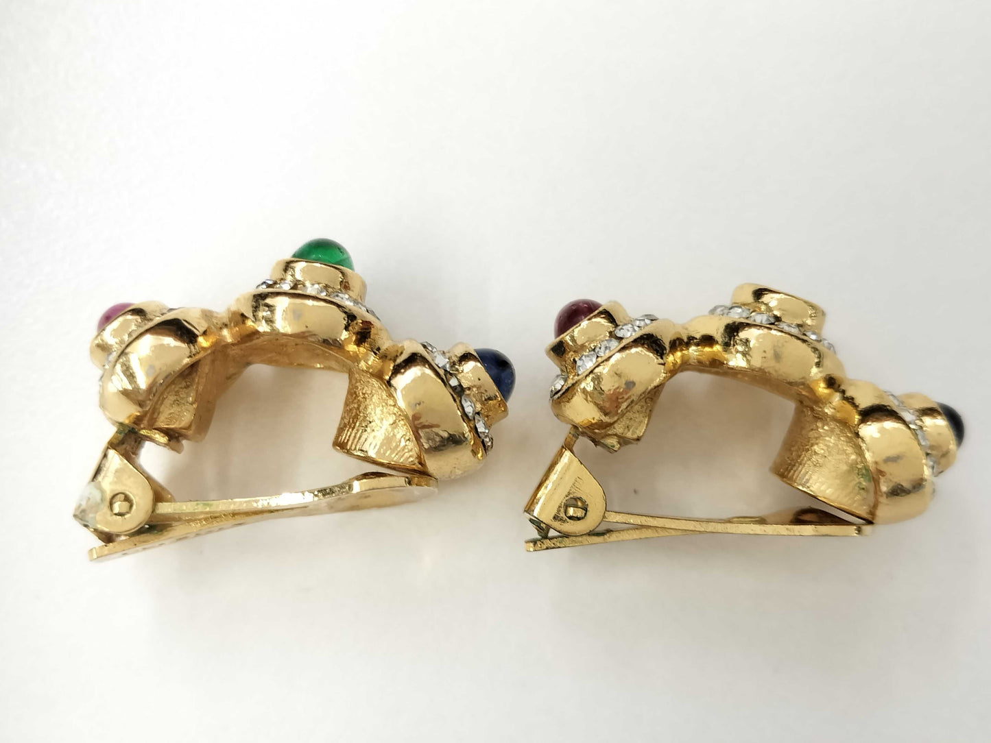 Dior Christian Dior Earrings with Colored Stones and Rhinestones