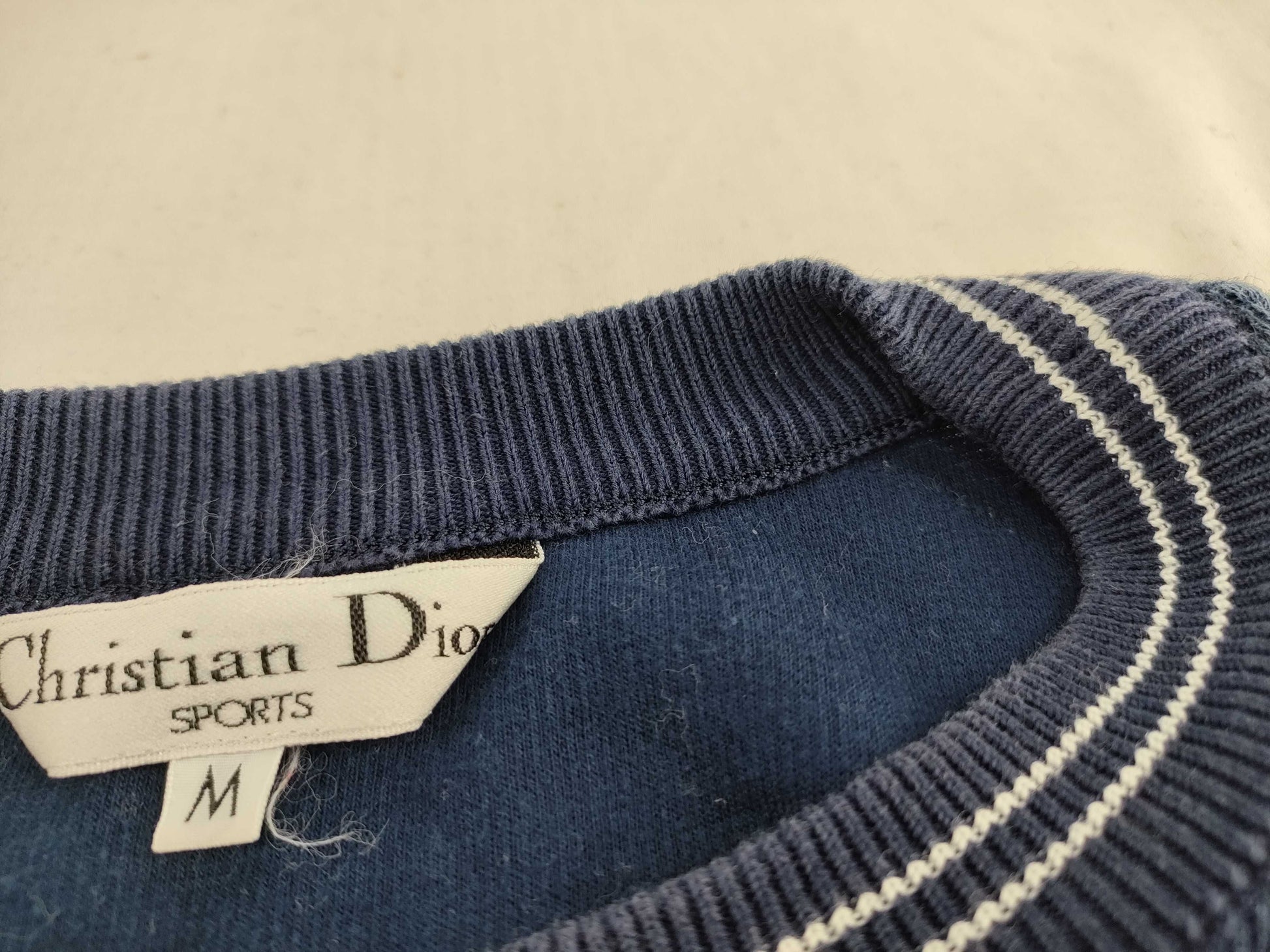 Dior Christian Dior CD Big Logo Embroidered Knit Top