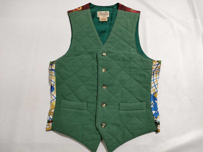 HERMES Quilted Switching Silk Vest Vest
