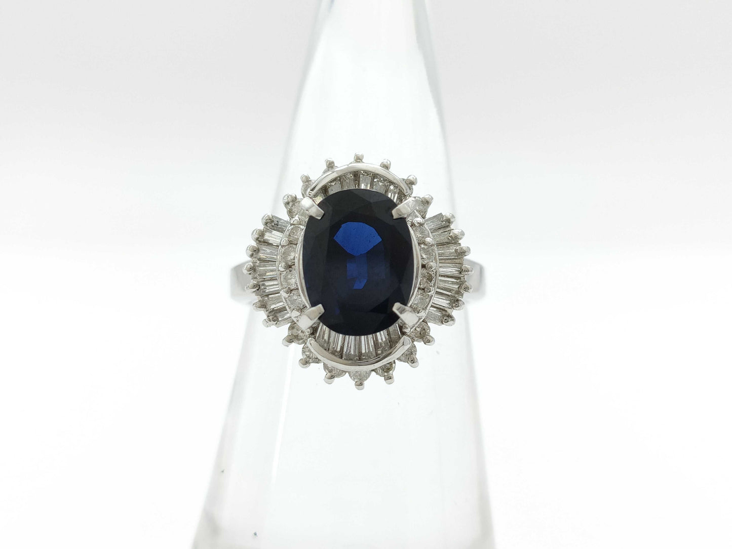 S2.72ct D0.84ct Pt900 9.9g Ring 
