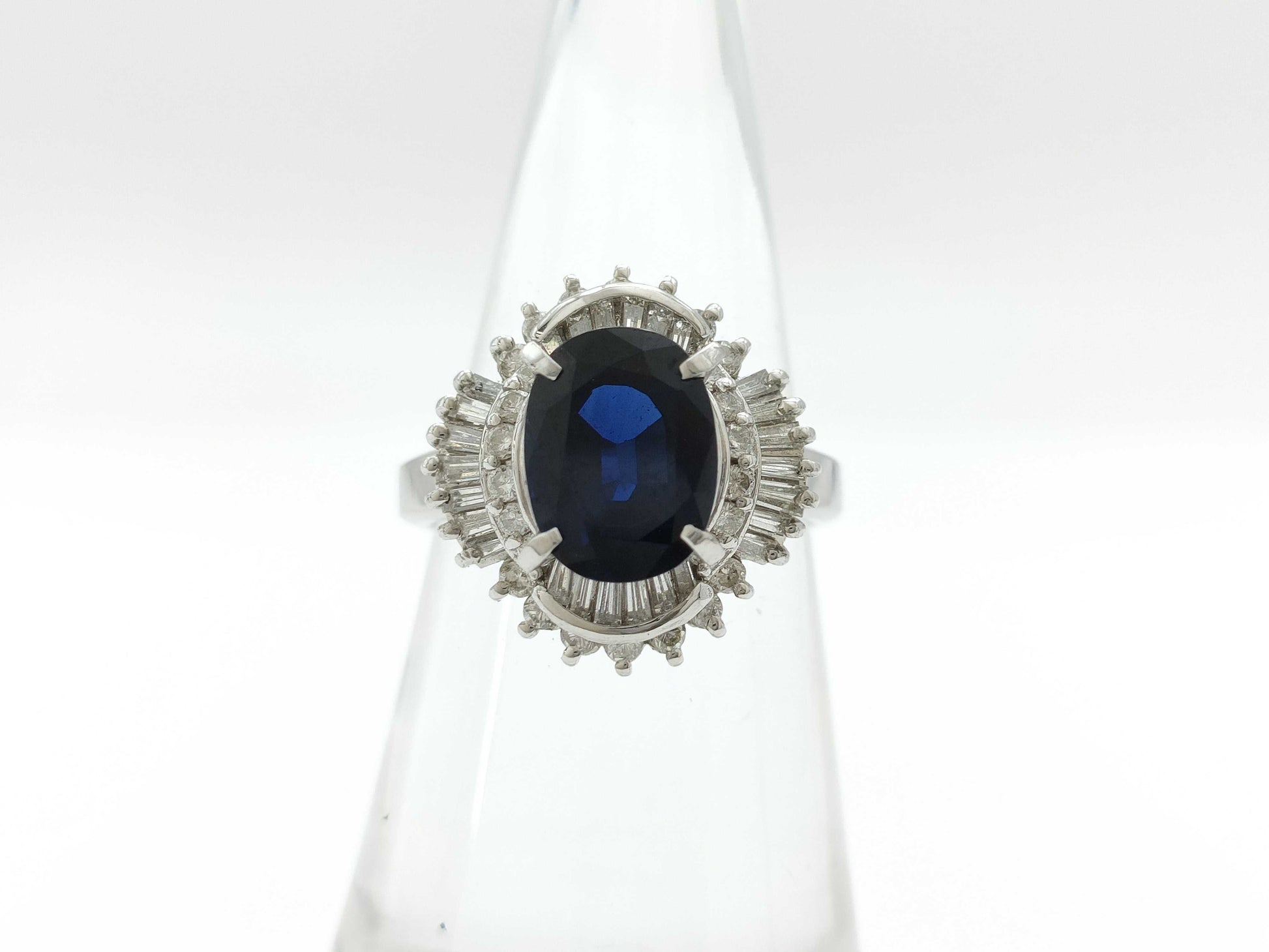 S2.72ct D0.84ct Pt900 9.9g Ring 