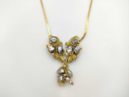 Pearl D0.12ct K18 35.2g Necklace 