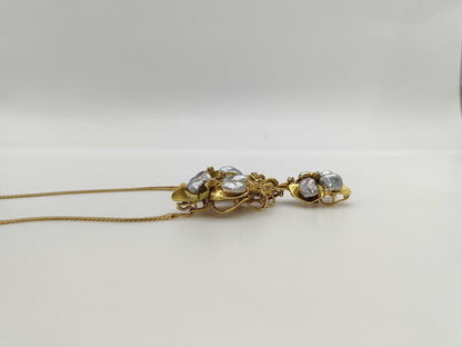 Pearl D0.12ct K18 35.2g Necklace 