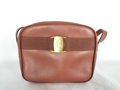 Salvatore Ferragamo Vala Ferragamo Vala Shoulder Brown Shoulder Bag