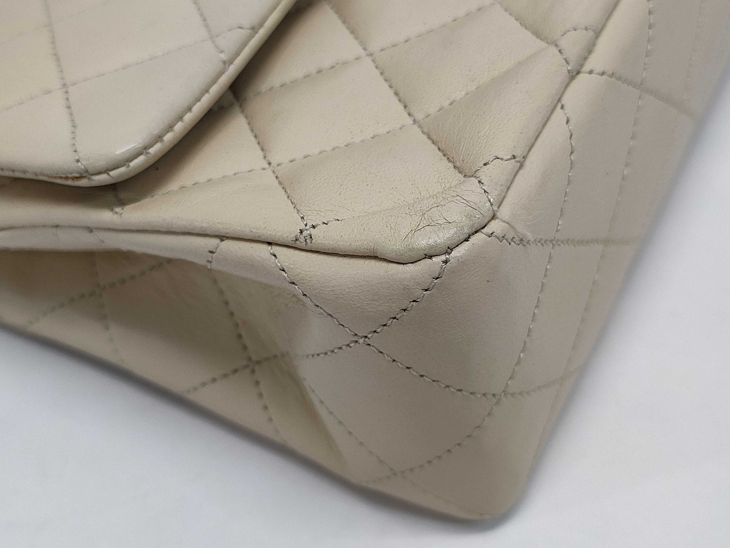 CHANEL Double Flap Beige Shoulder Bag