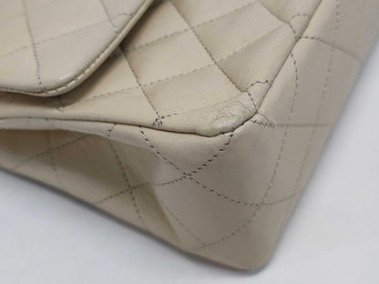 CHANEL Double Flap Beige Shoulder Bag