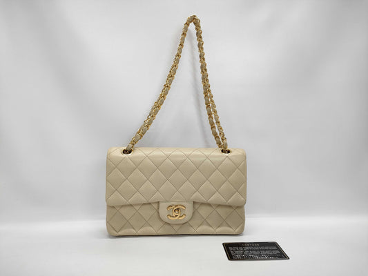 CHANEL Double Flap Beige Shoulder Bag