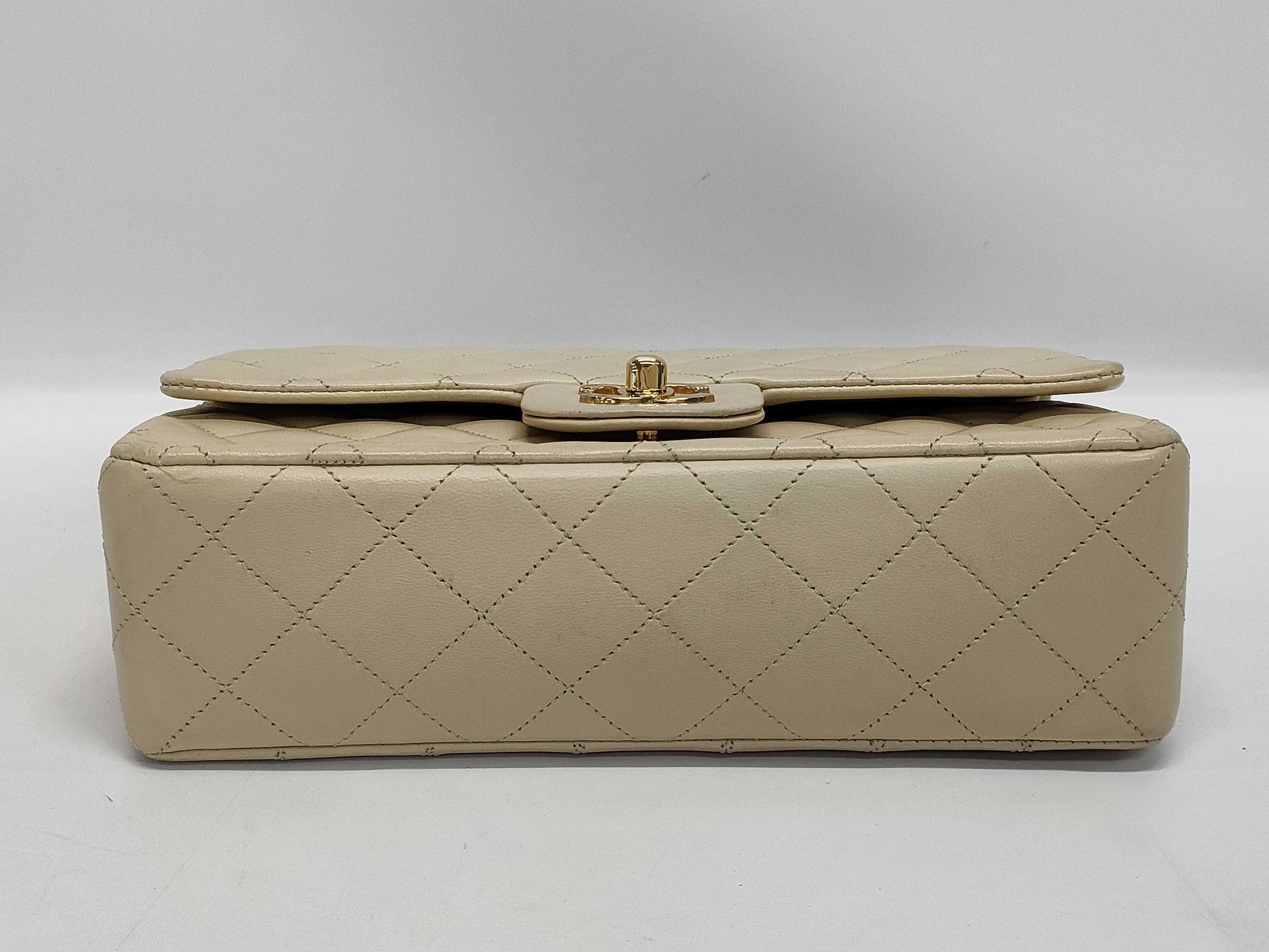 CHANEL Double Flap Beige Shoulder Bag