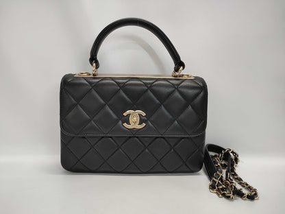 CHANEL Matelasse Plate Hand Black Shoulder Bag