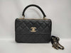 CHANEL Matelasse Plate Hand Black Shoulder Bag