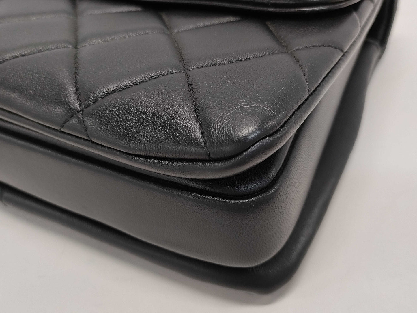 CHANEL Matelasse Plate Hand Black Shoulder Bag