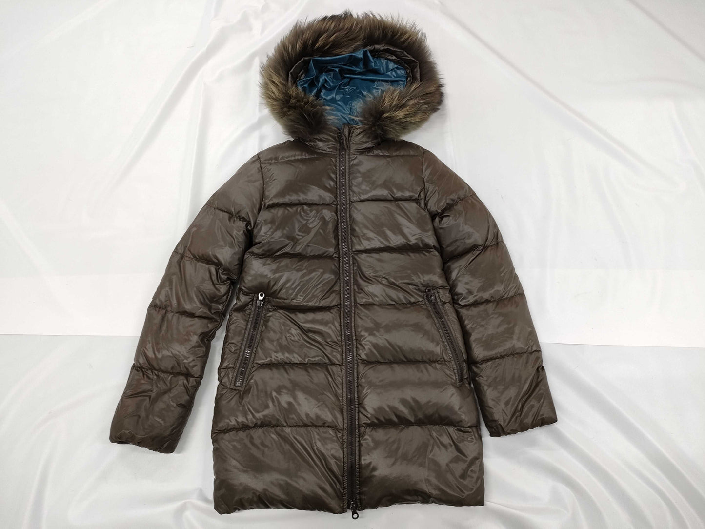 DUVETICA kappa raccoon fur down coat, size 38