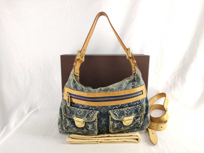 LOUIS VUITTON Monogram Denim LOUIS VUITTON M95049 Monogram Denim Buggy PM 2Way Bag Handbag