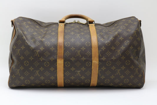 LOUIS VUITTON Monogram Keepol Banduriere 55 Boston Bag