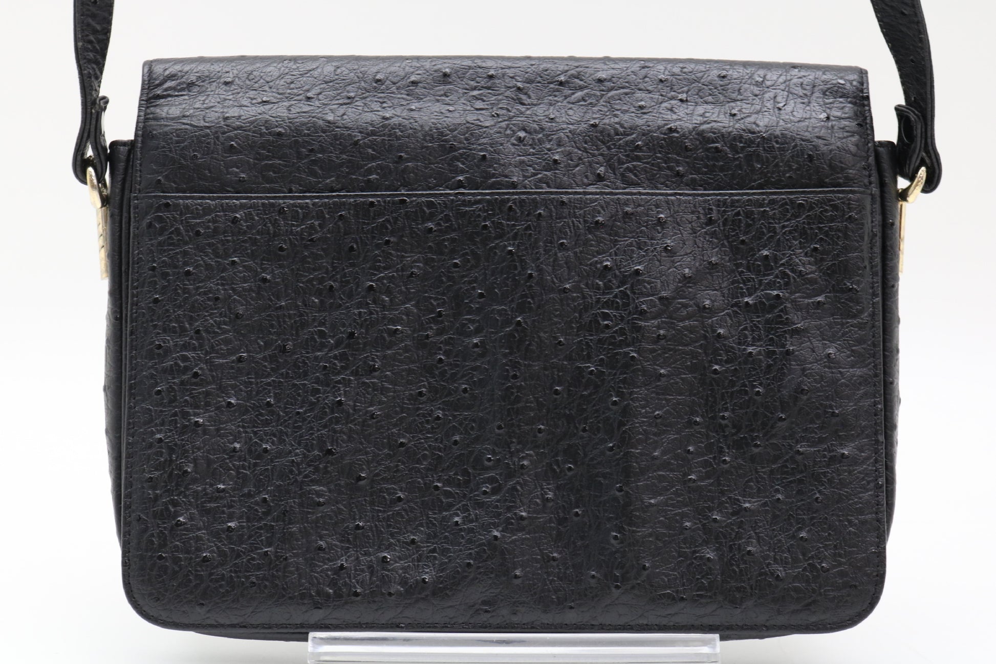 CELINE Ostrich Carriage Hardware Shoulder Bag