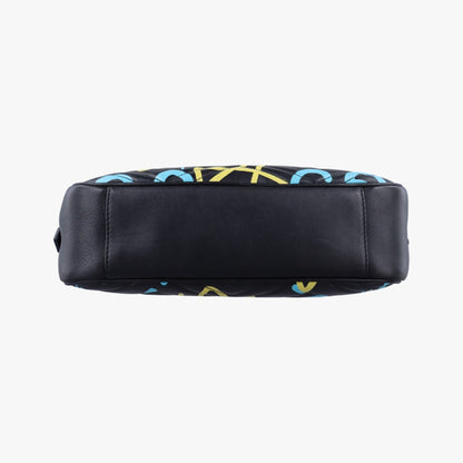 GUCCI GG Marmont Black x Multicolor Leather 443499E020354803 Shoulder Bag