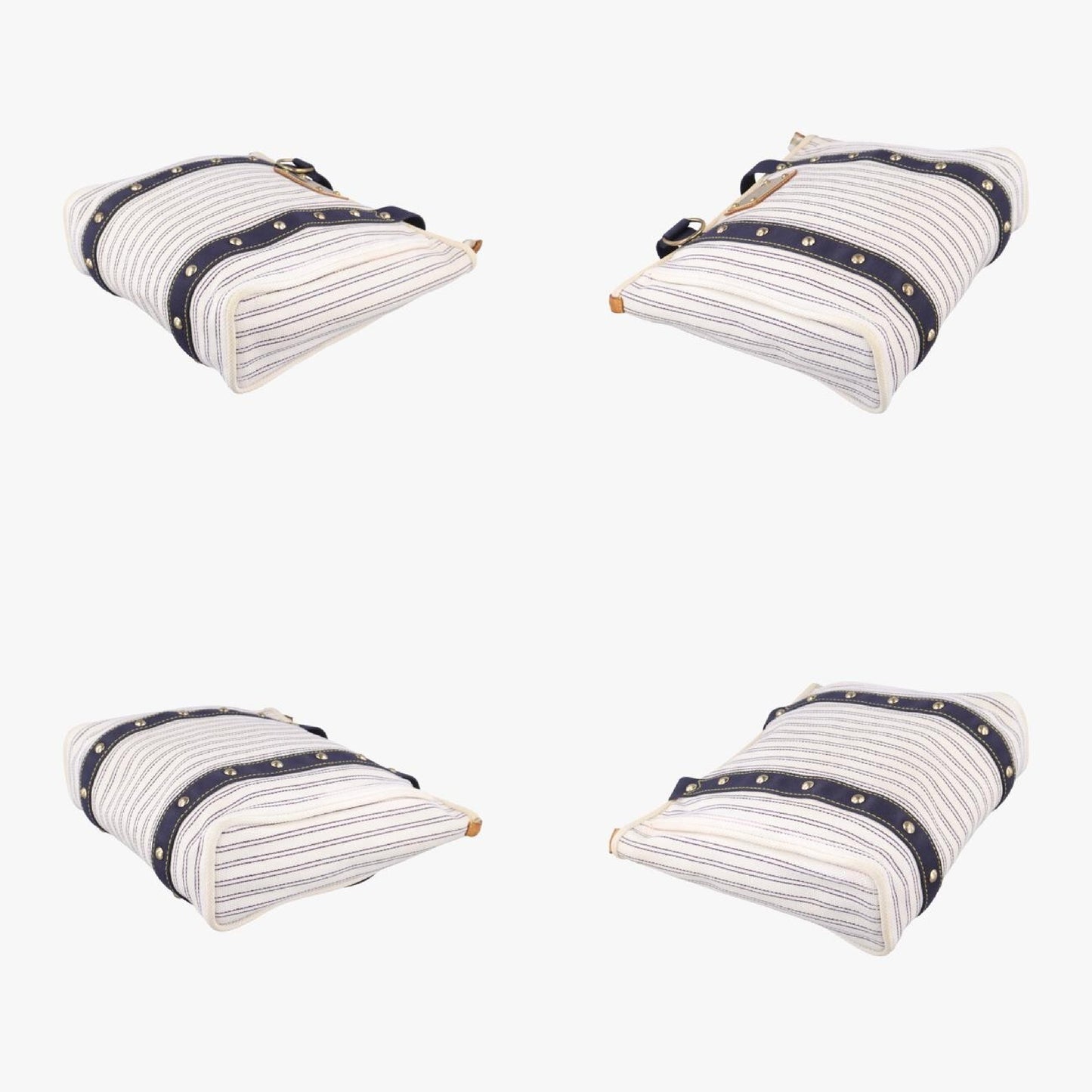 LOUIS VUITTON Cabas MM Antigua White x Navy Canvas Handbag M40132SP1007