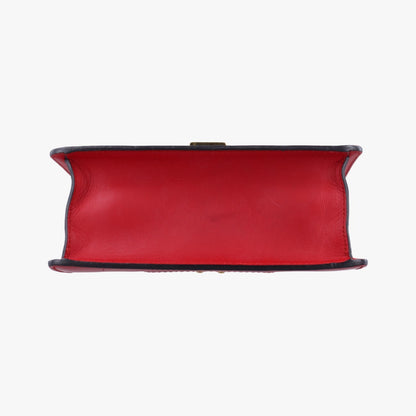 GUCCI Sylvie Red x Navy Leather 470270B021409666 Shoulder Bag