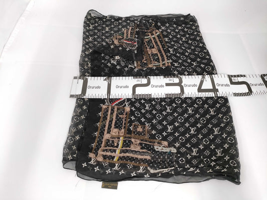 LOUIS VUITTON Monogram Trunk Scarf Black Other Accessories