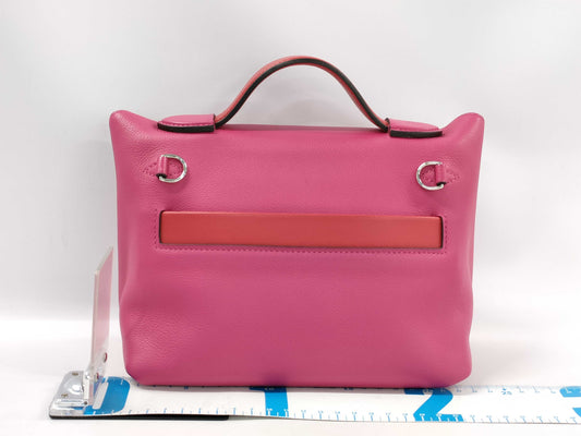 HERMES Sac Vin Quatre Mini Swift Rose Mexico Rouge de Cou Z Stamped Strap with Seal