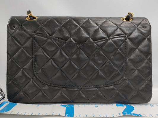 CHANEL Matelasse 25 Double Flap Chain Shoulder Bag, Lambskin, Gold Hardware, Coco Mark, 6376486