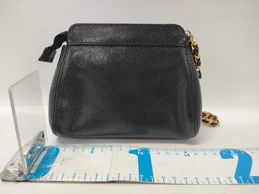 CHANEL Chain Shoulder Bag in Black Caviar Leather with Warranty 5094739