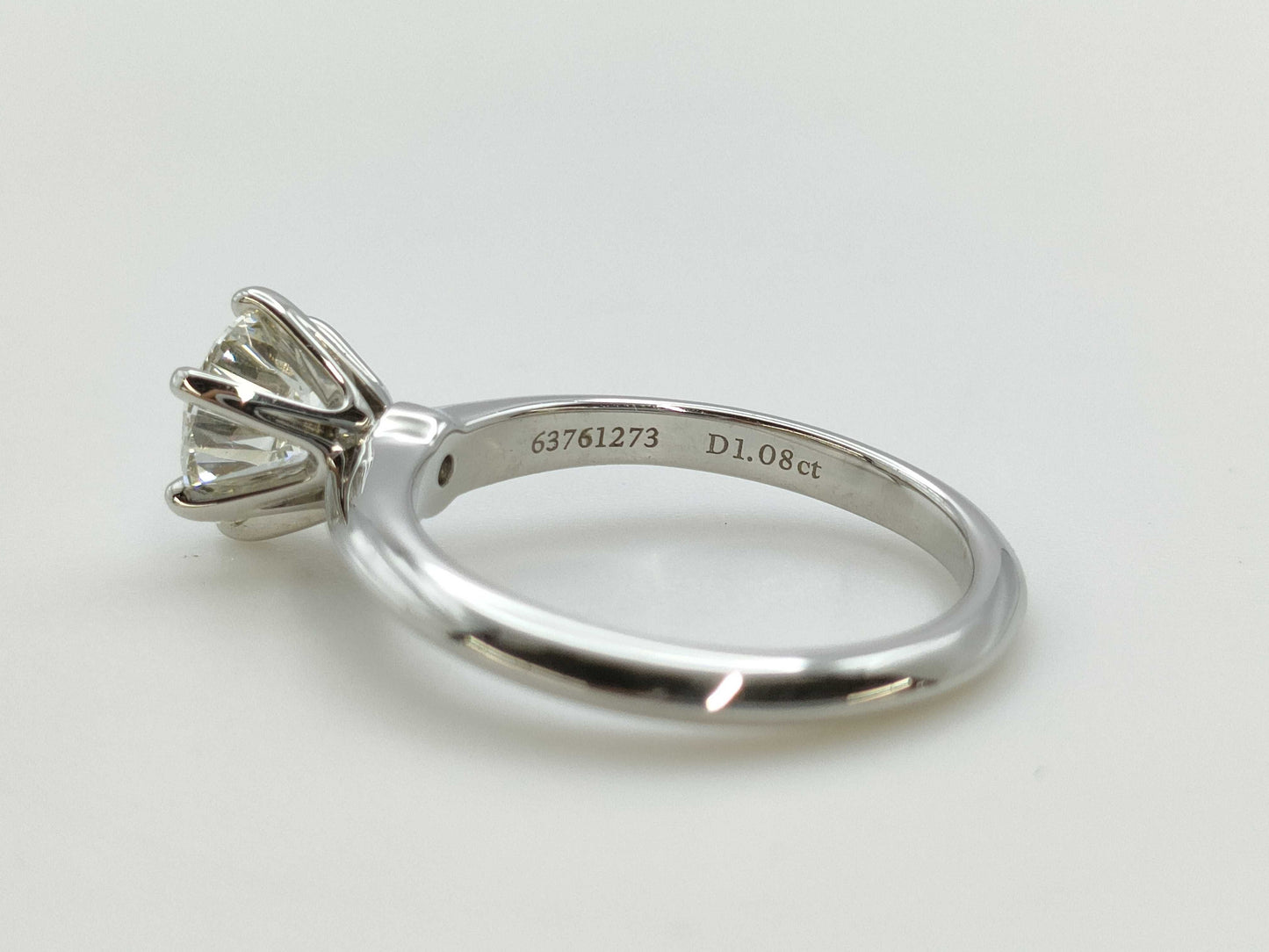 Tiffany & Co. Solitaire D1.08ct Pt950 4.5g Ring 