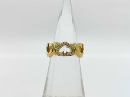Cartier C Heart #47 Diamond YG 750 7.1g Ring 