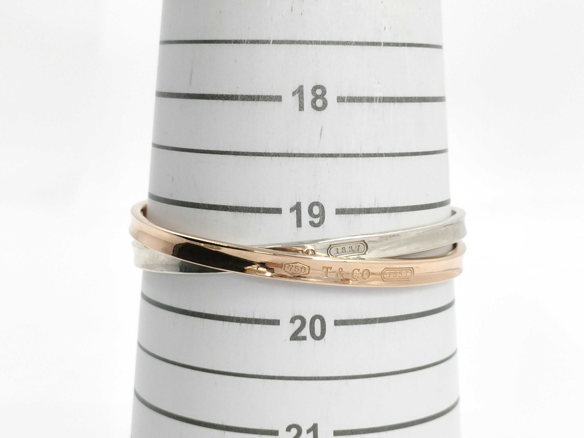 Tiffany & Co. 1837 PG 750/SV925 49.2g Bracelet & Bangle 