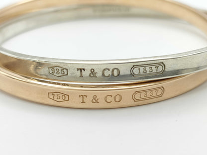 Tiffany & Co. 1837 PG 750/SV925 49.2g Bracelet & Bangle 