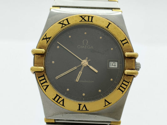 OMEGA Constellation Black Dial Quartz Immovable Boy's Watch