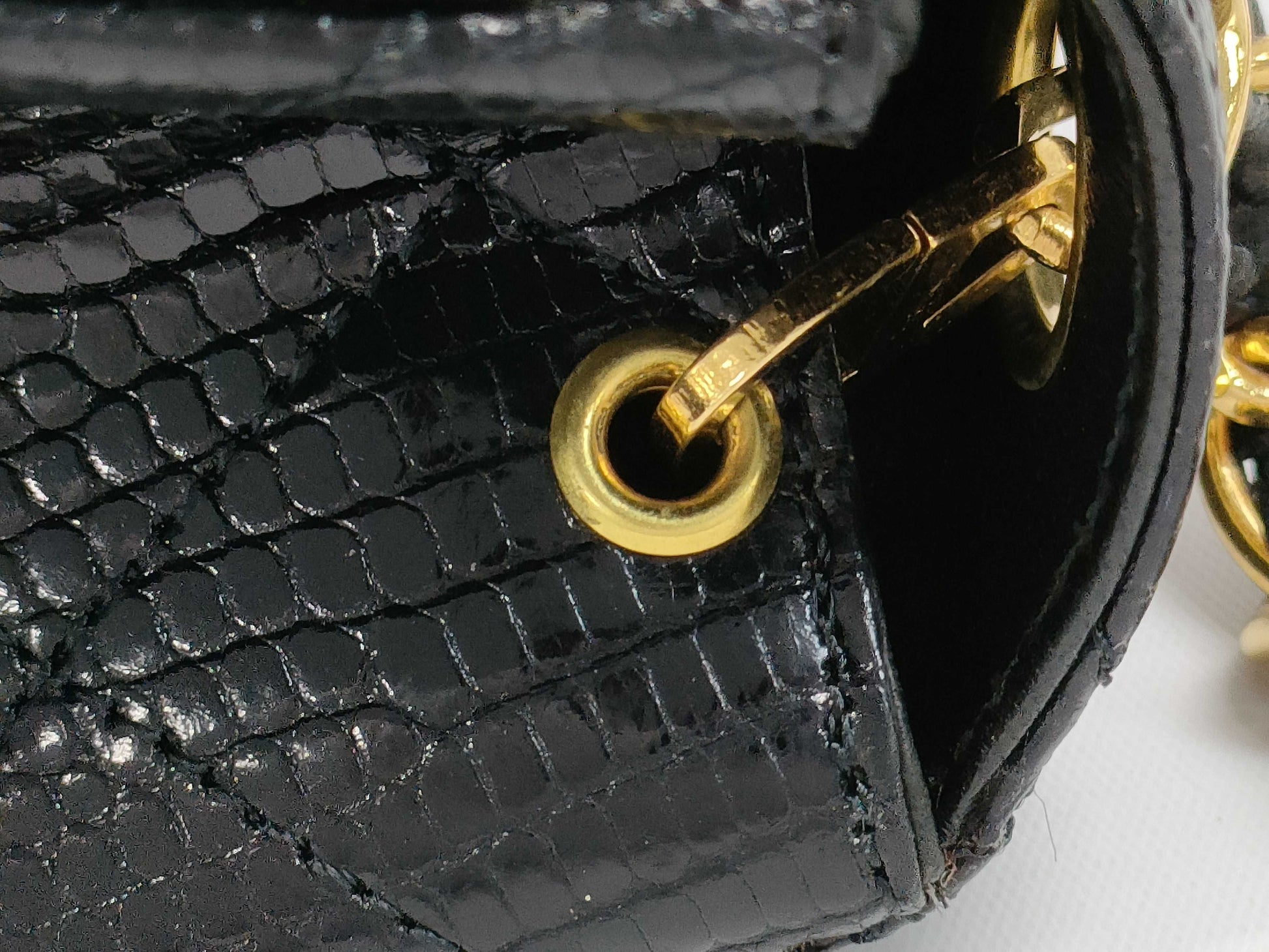 CHANEL Minimato Lizard Black GP Shoulder Bag