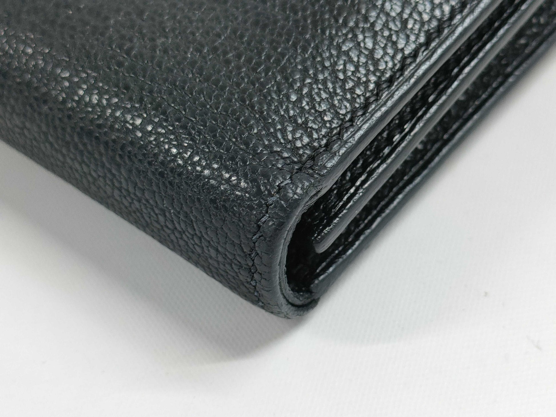 HERMES Bearn Combination Chevre Black GP B Stamped Wallet