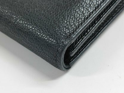 HERMES Bearn Combination Chevre Black GP B Stamped Wallet