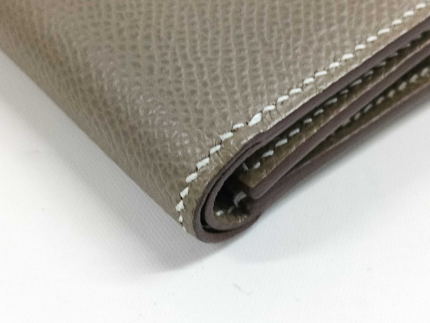 HERMES Bearn Combination Epsom Leather Stainless Steel Wallet with Z Stamp