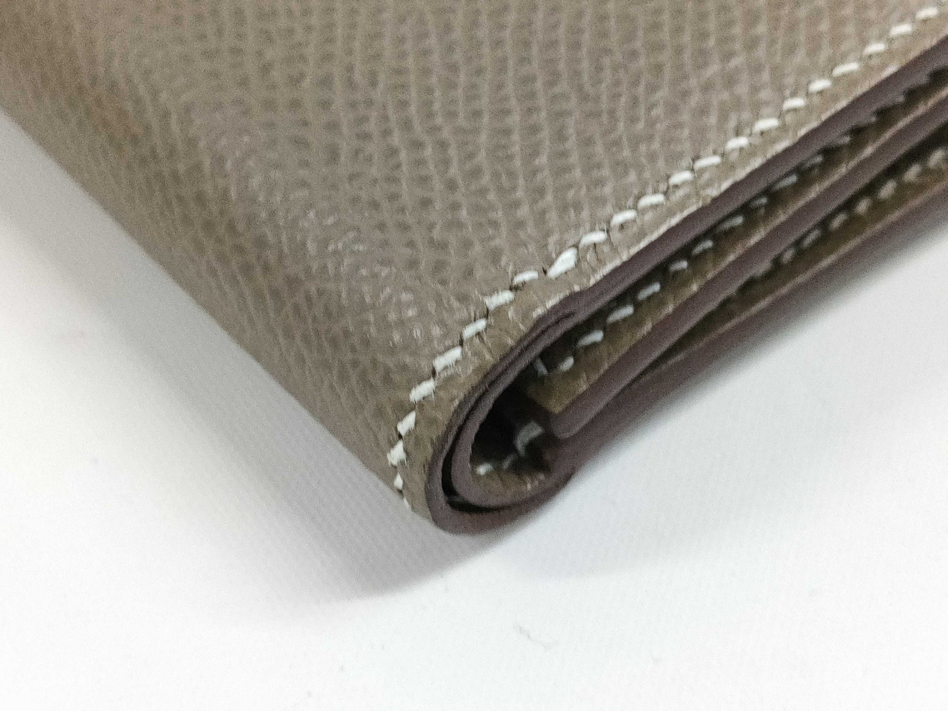 HERMES Bearn Combination Epsom Leather Stainless Steel Wallet with Z Stamp