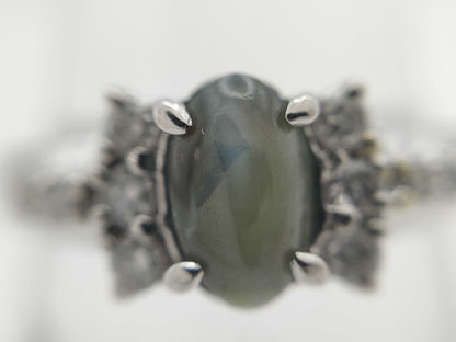 Alexandrite Cat's Eye 1.026ct D0.23ct PT900 4.5g Ring 