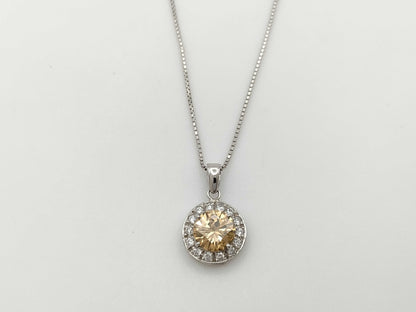 D1.15ct FD0.21ct PT900/850 3.9g Necklace 